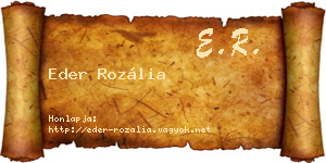 Eder Rozália névjegykártya
